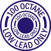100 Octane Low Lead Only Fuel Placard