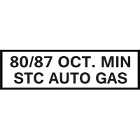 80/87 Octane Minimum STC Auto Gas