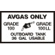 AVGAS OUTBOARD Fuel Placards Decals