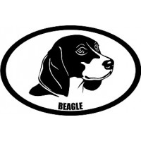 Beagle Dog Oval Decal Window/Car Decal 