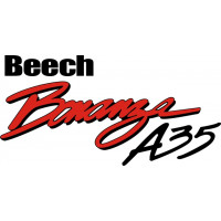 Beechcraft Bonanza A35 Aircraft Logo,Script 