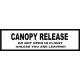 Canopy Release Aircraft Placards decal