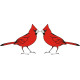 Cardinal Bird decals