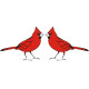Cardinal Bird decals