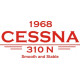 Cessna 310N 1968 Smooth And Stable Aircraft Logo