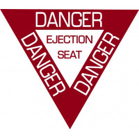 Danger Ejection Seat Aircraft Warning Placard Logo 
