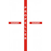 Danger Propeller Aircraft Warning Placard Logo  