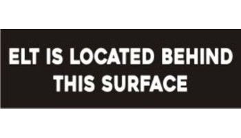 ELT Located Behind This Surface Aircraft Warning Placard Decals