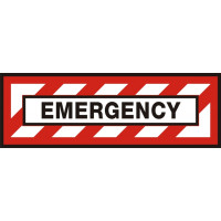 Emergency Aircraft Warning Placard Logo 