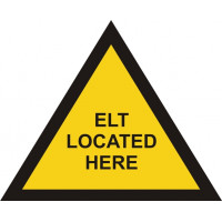 Emergency Located Here Aircraft Warning Placard  