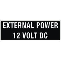 External Power 12 Volt DC Aircraft Placards Decals