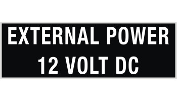 External Power 12 Volt DC Aircraft Placards Decals