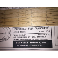 FAIRCHILD F-24 "RANCHER" with a 36-3/8 inch span Laser Cut Short Kit + Full Size Plans!  