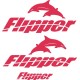 Flipper Boat Logo Sticker Decals