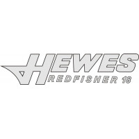 Hewes Redfisher 18 Skiff Boat Logo Decals with Black Outlined