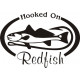 HOOKED On Redfish Boat Decal