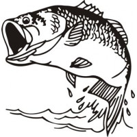 Large-mouth Bass Fish Boat Decal 