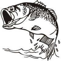 Large-mouth Bass Fish Boat Decal