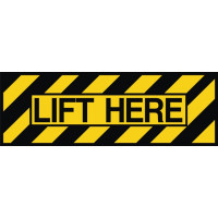 Lift Here Aircraft Warning Placard Logo