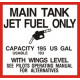 Main Tank Jet Fuel Only Fuel Capacity 195 US Gallon