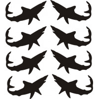 Mako Shark Set of 8 Boat Logo 