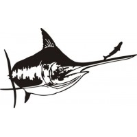 Marlin Catching Fish Logo Decals