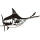 Marlin Catching Fish Logo Decals