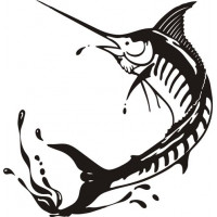 Marlin Fish Boat Salt Water Fish Sticker Decals