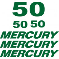 Mercury 50 HP Outboard Boat Logo Vinyl Graphics Decal 