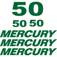 Mercury 50 HP Outboard Boat Logo Vinyl Graphics Decal