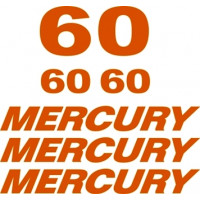 Mercury 60 HP Outboard Boat Logo Vinyl Graphics Decal 