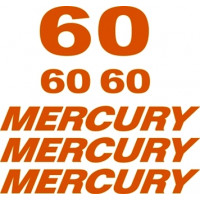 Mercury 60 HP Outboard Boat Logo Vinyl Graphics Decal