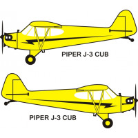 Piper J-3 Cub Airplane Aircraft Logo 