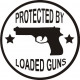 Protected By Loaded Guns Gun Signs Logo 