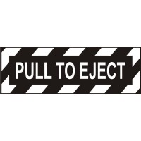 Pull To Eject Aircraft Warning Placard Decals