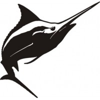 Sad Marlin Fish Boat Logo Decals