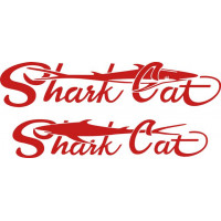 Shark Cat Catamaran Boat Logo Vinyl Decals