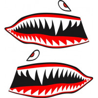  Shark Mouth Teeth Sticker Fishing Boat, Canoe Decals