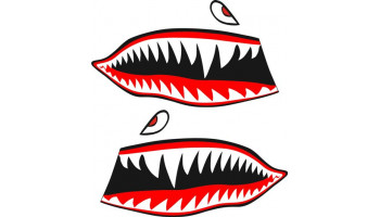  Shark Mouth Teeth Sticker Fishing Boat, Canoe Decals