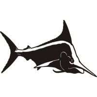 Snooping Marlin Fish Logo Decals