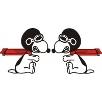 Snoopy The Pilot Mascot Vinyl Decal 