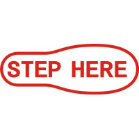 Step Here Aircraft Warning Placard Logo  