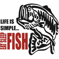 Trout Life is Simple Boat Logo Decal