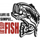 Trout Life is Simple Boat Logo Decal