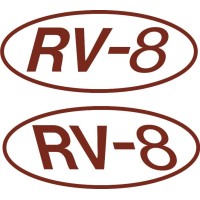 Vans Model RV-8 Aircraft 15 degrees Slant Decals