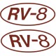Vans Model RV-8 Aircraft 15 degrees Slant Decals