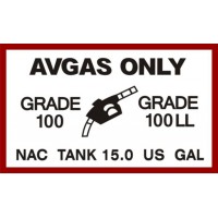 AVGAS Only Grade 100 LL 15.0 US Gallon