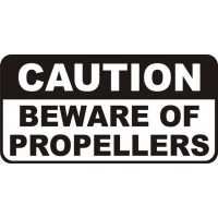 Caution Beware of Propeller Aircraft Warning Signs Decals