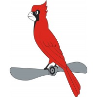 Cessna Cardinal Bird On a Propeller Aircraft Tail Decals