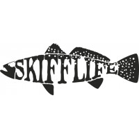 Skiff Life Fish Boat Logo